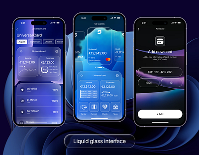Finance App UI with Liquid Glass Effect — Neo-Banking Dashboard banking budget data design expense tracker finance fintech ios app mobile apps money app money transfer personal finance reciept startup ui ux webdesign