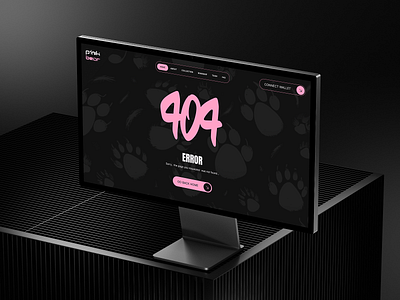 Pink Bear NFT — 404 Error Page Design 404page creativeweb crypto darkui digitalart dribbbleweeklywarmup figmadesign interfaceinspiration mascotdesign minimaldesign minimalism modernui nft nftdesign nftlandingpage responsivedesign uidesign web3 webdesign website
