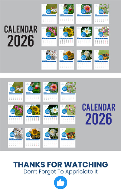 WALL CALENDAR DESIGN 2026calendar branding calendar creativecalendar design dribbbleweeklywarmup editorialdesign graphic design graphic designer illustration layoutdesign logo minimaldesign moderncalendar printdesign stationerydesign wall calendar design