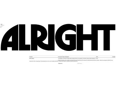 "ALRIGHT" Creative Portfolio alright black and white black letters bold bold typography clean color contrast high contrast contrast design graphic design high contrast portfolio simple simple design typo typographic design typography