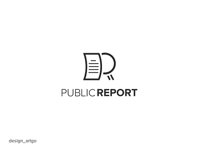 Public Report branding design flat illustration initials logo logos minimal monogram p logo r logo simple typography ui vector