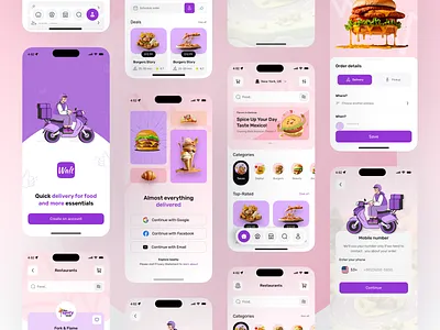 Food Delivery Mobile App UI/UX Design app food app design food app interface food delivery food delivery app food delivery app design food delivery mobile app mobile mobile app design mobile ui mobile ui design mobile ux restaurant delivery ui design ui design ui ux design uiux