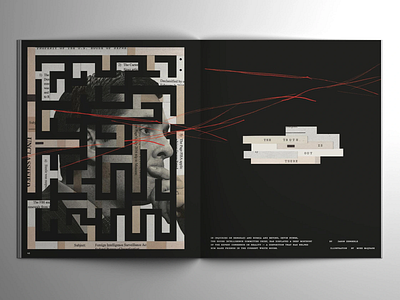 Intelligence Brief Magazine Spread bold typography catchy design dark dark tone design digital art graphic design illustration magazine spread minimalism modern typography mysterious truth is out there typography visual metaphor