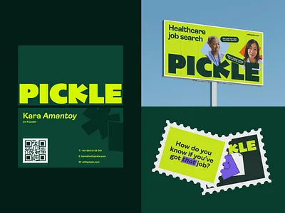 Branded Print | Pickle brand brand design branding branding inspiration branding template design graphic design green illustration mockup print design stickers visit card