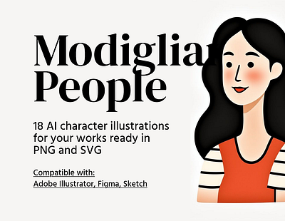 Free Modigliani People Illustration by Artifisio free illustration png svg