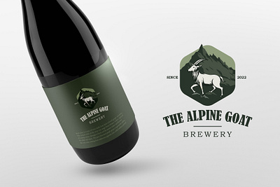 The Alpine goat - 99Designs Submission brewery logo goat logo logo wine logo