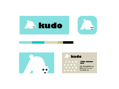 Kudo brand animal branding game geometric logo logodesign mobile modern polar bear