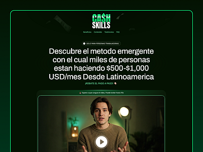 Landing page design • Cash Skills digital product landing page web design