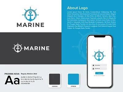 Marine Logo Design branding flat logo graphic design logo logo design logo designer modernlogo stationery