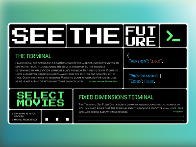 Terminal Website UI Design code computer dailyui design inspiration figma futuristic home page landing page pixel programming tech technology terminal ui ui ux design user interface ux web website website design