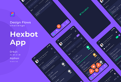 Hexabot App branding challenge design design challenge design flows figma hexabot illustration learning logo moon typography ui