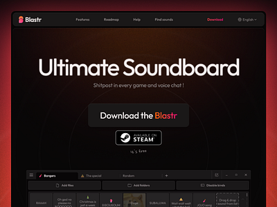 Blastr - Website hero section hero section landing page ui webdesign website
