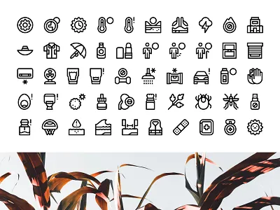 Summer safety icons drought flood heat heatwave icon design icons natural disaster safety summer summer hazards summer icons summer safety sunscreen