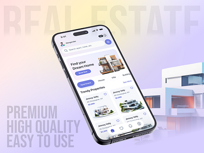 Real Estate UI/UX Design app branding design graphic design illustration logo minimal propertysearch real estate realestatedesign ui ux vector webdesign