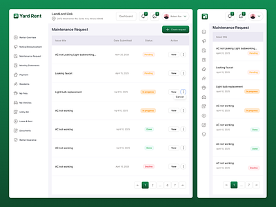 Home Yard Rental Dashboard – Responsive UI Design 🌿 admin dashboard analytics animation apps cards componant creative dashboard dashboard dashboard ui figma framer landing page minimal modern dashboard products saas dashboard ui web app webflow website