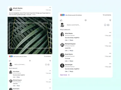 Feed comment section comment comment section comment ui comments feed feed comment section feed comments linkedin linkedin feed post post ui ui ui design ui ux ui ux design ux ux design