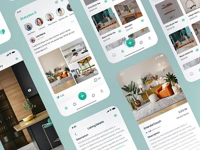 UI/UX for Mobile App | Renovation Social Ecommerce | P2P Chat cart community design e commerce feed figma furniture mobile app design mobile ui p2psales social network stories ui uiuxdesign ux growth