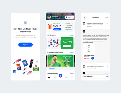 U Connect | AI-Powered E-commerce App ai appdesign bp chatbot ecommerce figma mobiledesign retail sales shopping