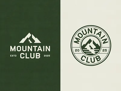 Mountain Club adventure badge branding graphic design illustration logo mountain mountaineering typography vector