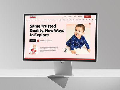 Huggies | Clean & Friendly E-commerce Website baby branding clothing ecommerce figma huggies kids landingpage retail smartcloth ui wearable webdesign
