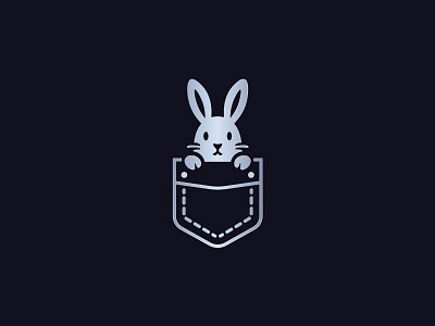 Magic pocket logo animal fast graphic design hide icon logo magic peeking pocket rabbit shows logo wild