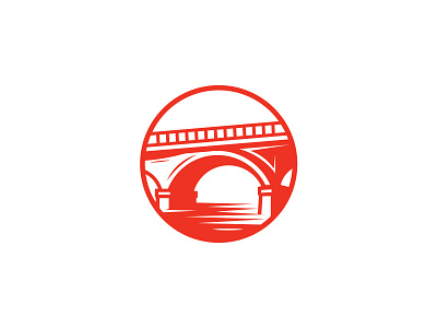 Golden bridge logo bridge building canel connection construction golden icon illustration logo logos luxury natural restaurants river river side vector