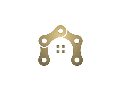Bicycle chain house logo 3d bicycle bike house branding chain construction design gear graphic design home house iconic illustration logo logos manufacturing minimalist modern real estate vector
