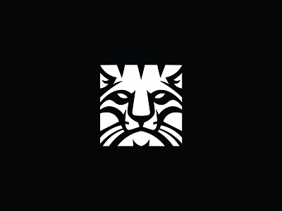 Square lion head box logo animal box creative lion lion lion box logo minimalist modern lion panther percale tiger white wild