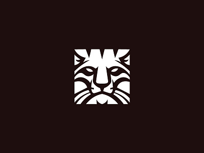 Square lion head box logo animal box creative lion lion lion box logo minimalist modern lion panther percale tiger white wild