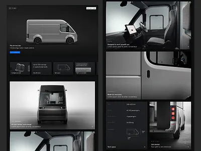 Electric Van Product Showcase UI Design automotive interface car showcase digital product electric van fleet management interactive layout luxury vehicle minimal design mobility ux product layout responsive layout showcase transport design ui concept ui design ux design ux performance web interaction