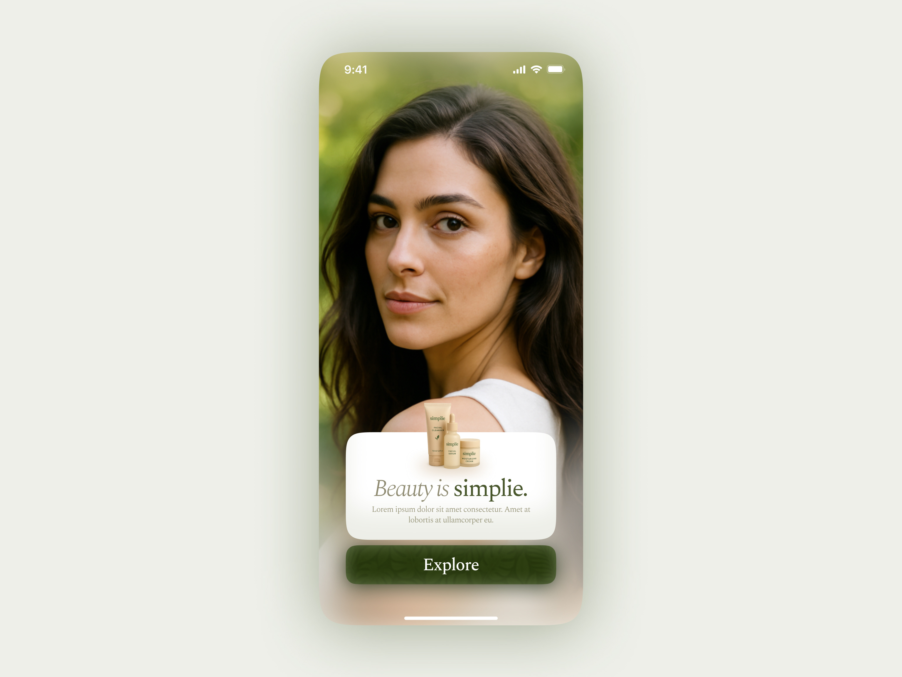 Concept: Skin Care Brand Mobile App ai design mobile natural skin care ui