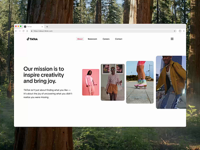 TikTok About Redesign design desktop marketing redesign tiktok website