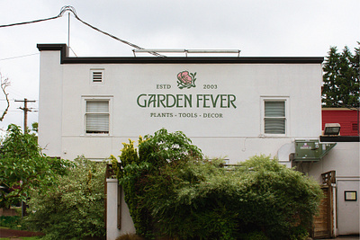 Garden Fever Nursery Logo + Branding edible garden garden logo garden store gardening gardening store logotype mom and pop natural branding ne portland nursery branding nursery logo organic branding plant logo plant store portland oregon signage small business storefront wordmark
