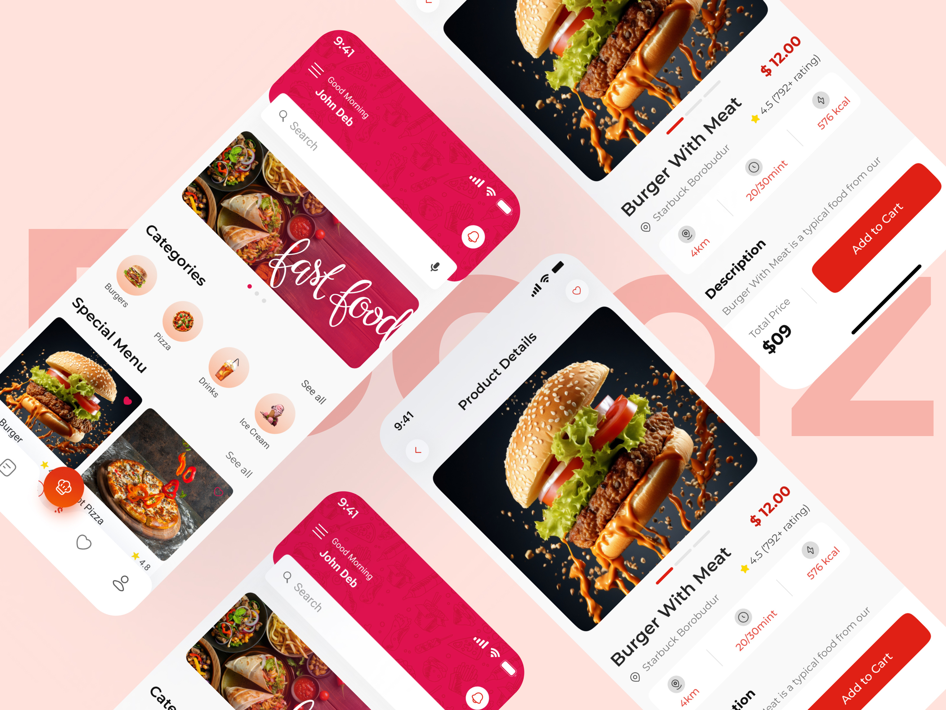 Foodz - a restaurant App UI Design app design ui ux