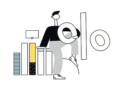 Analytics analytics character design guy illustration lines man new outlines pose precentage sit sitting vector