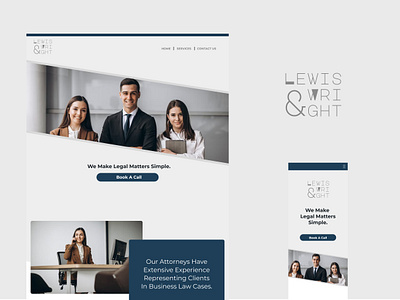 Lawfirm Branding - Lewis & Wright branding graphic design law firm logo responsive website