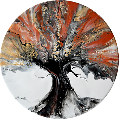 Creating a Tree with Fluid Acrylics and a Blow dryer! 🌳🔥 acrylic acrylic paint art branding design illustration paintings pouring tutorial