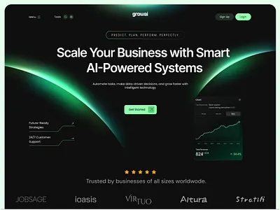 AI Website ai ai assistant ai assistant app ai assistant ui ai chat ai chatbot ai interface ai web design ai website ai website design artificial intelligence artificial intelligence website gradient landing page design minimal ui modern technology uiux web design website landing page