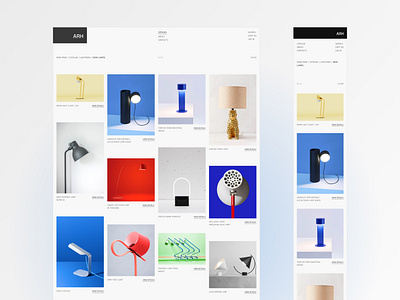ARH — Luxury Furniture E-Commerce (Figma + Mobile Responsive) catalog page clean ui conceptual e commerce figma freelance designer furniture furniture shop furniture store high end design main screen minimalism mobile mobile ui online store product design product page responsive design ui web design