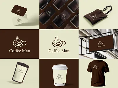 Coffee Shop Logo | Cafe Logo Design branding cafe logo coffe man coffee logo coffee shop coocking cup design food logo gradeint graphic design iconic identity illustration logo logo design modern restarant tea ui