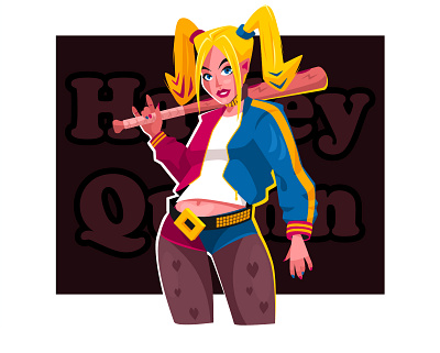 Harley Quinn vector action movie girl harley quinn illustration joker movie vector woman