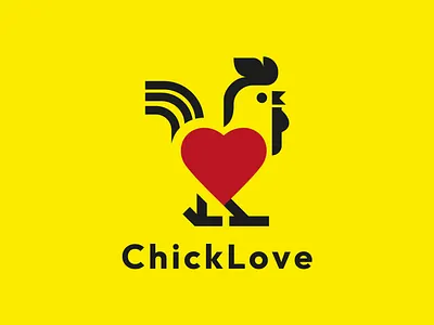 Chick Love (Logo Design) branding chick logo chicken logo graphic design hen logo logo logo design minimalist logo modern logo