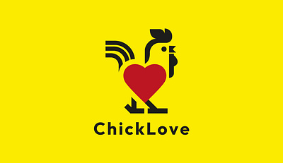Chick Love (Logo Design) branding chick logo chicken logo graphic design hen logo logo logo design minimalist logo modern logo
