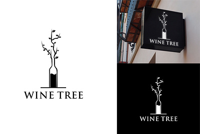 Wine Tree (Logo Design) branding business logo graphic design logo logo design minimal logo minimalist logo modern logo wine bottle logo wine logo wine tree wine tree logo