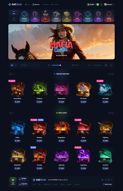 FATSKIN - Open Case Design branding case cases counter strike cs2 csgo design gambling game items open open case opencase skin skins steam web design