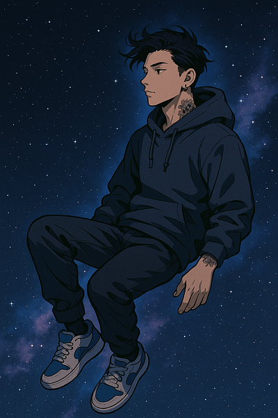 “Far from everything, connected to me.” graphic design