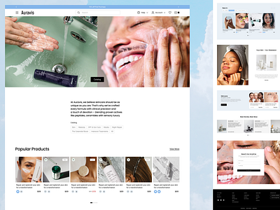 Skincare E-Commerce UI Design – Beauty & Wellness Experience beauty clean beauty interface cosmetic brands cosmetics e commerce shop shopify shopify theme skincare store ui ui kit wellness wellness shop wellness store