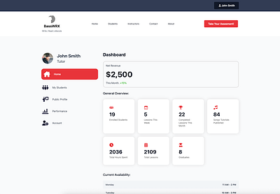 Web UI Design - Bass Tutor