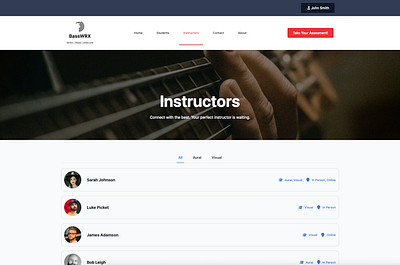 Web UI Design - Bass Tutor Platform