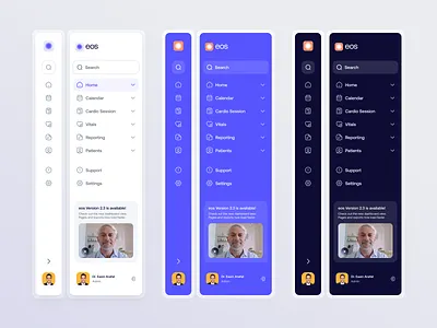 Dual-tier Sidebar Navigation menu – eos Design System clean colorful components concept dashboard design system digital software interaction minimal navigation product design sidebar sidebar menu sidenav token ui design ui kit ux design web app web design